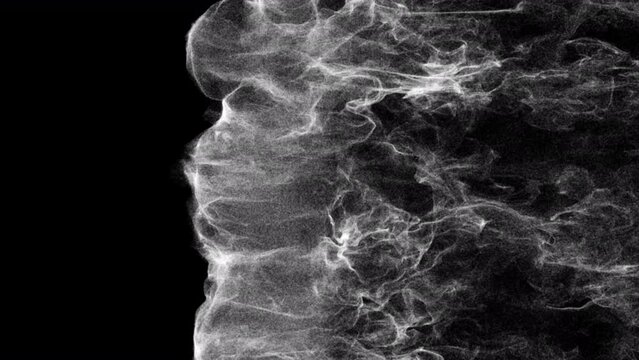 Smoke particle shockwave blowing transition reveal overlay isolated on alpha background
