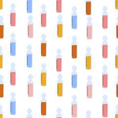 Seamless vector medical colorful pattern. Hand-drawn pharmacy background