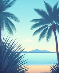 A Tranquil Beach Scene, Alive with Beauty Generative Ai