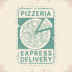 Obraz premium Pizzeria delivery emblem vintage monochrome