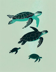 Fototapeta premium Turtle Illustration Generative AI