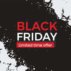 black Friday sale banner with white brush stroke abstract