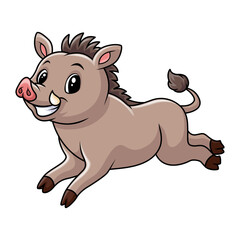 Obraz na płótnie Canvas Cute baby wild boar cartoon smile