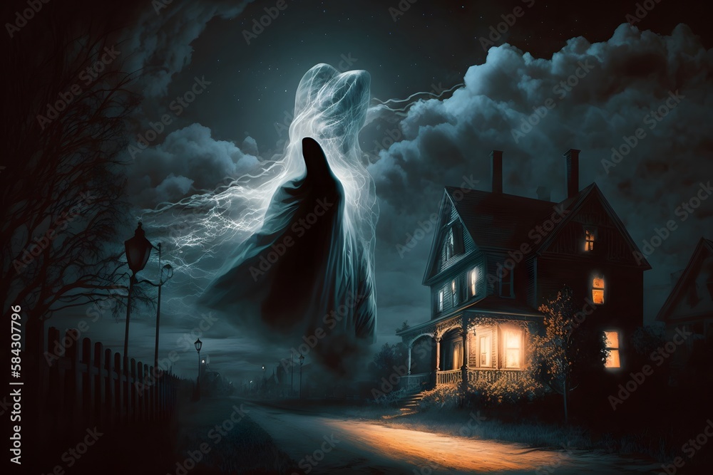 Wall mural night landscape created using ai generative technology