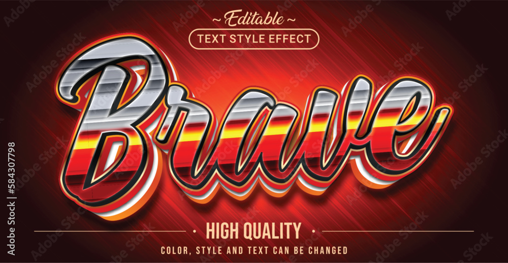 Poster editable text style effect - brave text style theme.