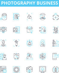 photography business vector line icons set. Photography, Business, Studio, Capture, Camera, Shots, Images illustration outline concept symbols and signs
