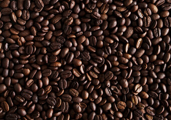 black coffee beans for background