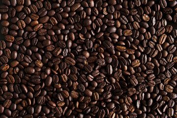 black coffee beans for background