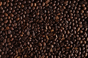black coffee beans for background