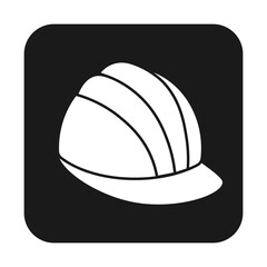 Simple construction safety work helmet line style icon