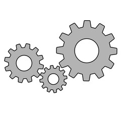 Simple gears sign simple icon of work tools