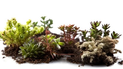 Fototapeta premium cactus garden isolated on white background - Created with generative ai
