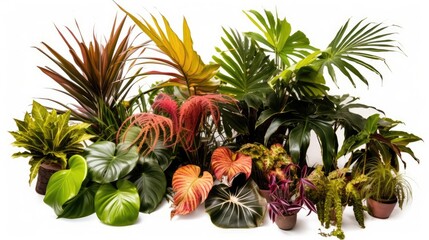 Obraz premium Illustration of beautiful vegetation isolated on white background - Created with Generative ai