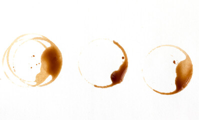 Coffee stains and splashes, dirty brown cup rings. Splash ring form coffee mug, circle stain dirty...