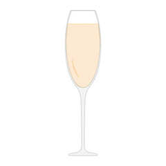 Simple illustration of a glass of champagne for Christmas holiday