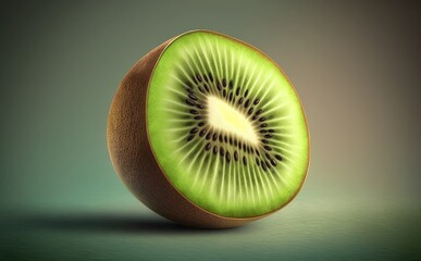 A drawn kiwi watercolor tropical fruit organic food illustrations Generative AI