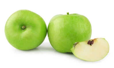 Green apples isolated on the white background