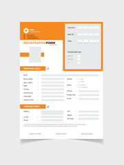
Modern Registration resume Form	