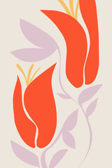 Naklejka premium Printable wall art poster print. Hand drawn minimalism design for scandinavian interior. 