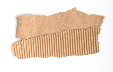 Corrugated cardboard edge was torn. striped pattern for wrapping text background.
