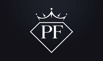 Diamond crown vector. Luxury queen logo for jewelry vector with letters	