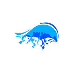 Water wave for logo, aqua splash symbol, brand liquid sign for your business