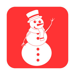 Simple illustration of funny snowman Concept for Christmas holiday