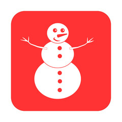 Simple illustration of funny snowman Concept for Christmas holiday