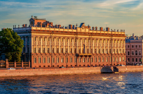 Marble Palace on Neva embankment in Saint Petersburg, Russia