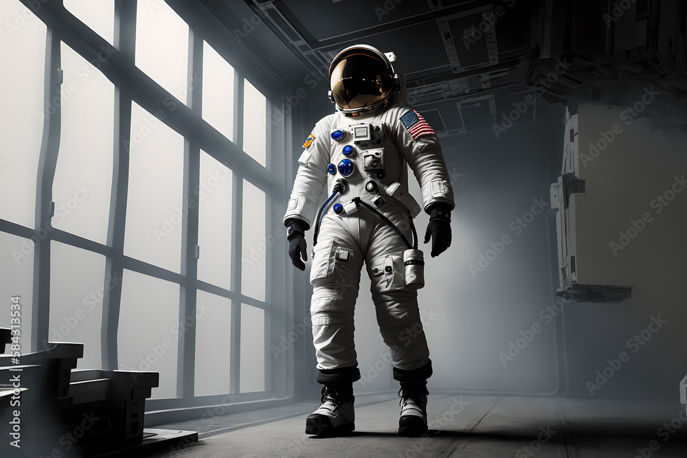 Wall mural astronaut in deep space concept. generative ai