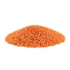 red lentil on white backround