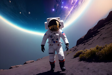 astronaut in deep space concept. Generative ai
