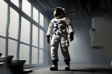 Fototapeta na wymiar astronaut in deep space concept. Generative ai