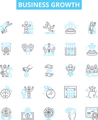 Business growth vector line icons set. Expansion, Prosperity, Expansion, Advancement, Expansion, Development, outburst illustration outline concept symbols and signs