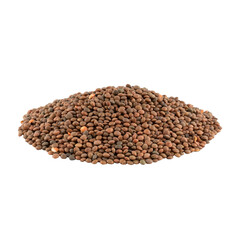   spotted green lentil on white backround