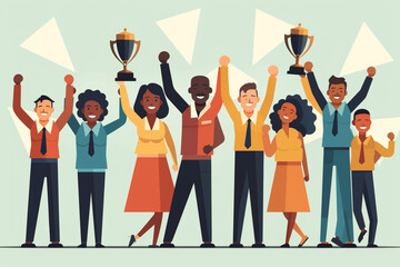 Corporate Team Diversity Victory