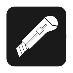 Simple illustration of paper stationery knife Cocept of work tools