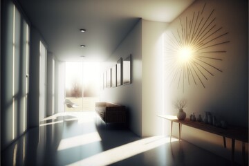 Naklejka na ściany i meble 3d rendering of modern mansion or apartment interior decor generative ai