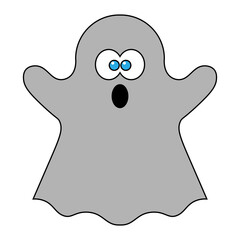 Simple illustration of scary ghost monster for Halloween day