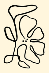 Printable wall art poster print. Hand drawn minimalism design for scandinavian interior. 