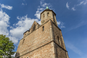 Fototapeta na wymiar Tower of the Magnikirche church in Braunschweig, Germany