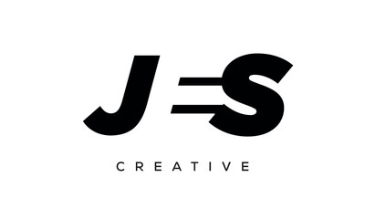 JES letters negative space logo design. creative typography monogram vector	
