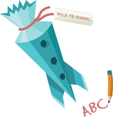Back to school. School cone. Vector illustration.