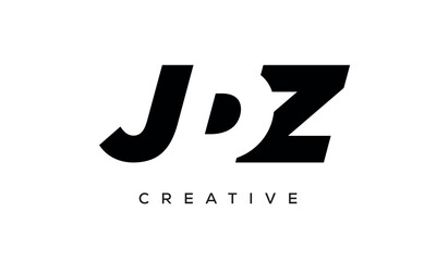 JDZ letters negative space logo design. creative typography monogram vector	