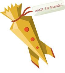 Back to school. School cone. Vector illustration.