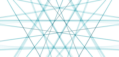 abstract green symmetric mesh weaving crossed lines geometric white background