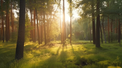 Fototapeta premium primary forest, nature, generative ai 