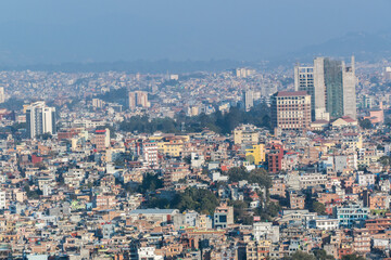 Fototapeta na wymiar Kathmandu cityscape view from Swayambhunath Stupa, Nepal