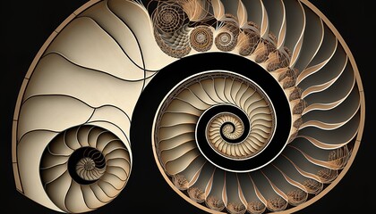 a colorful, fascinating spiral with a Fibonacci pattern