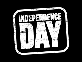 Independence Day text stamp, business concept background